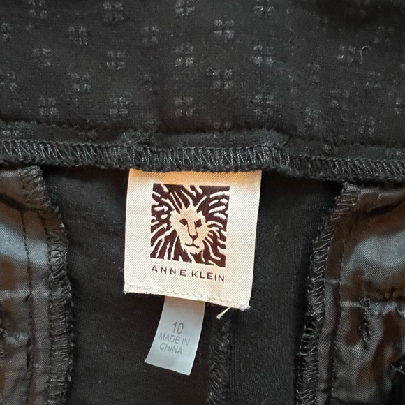 Anne Klein Textured Skinny Black Dress Pant - Picture 5 of 7